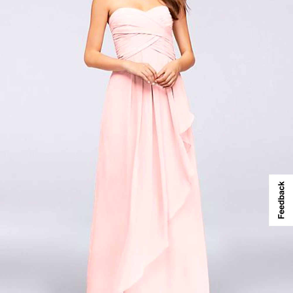Davids bridal - chiffon maxi dress - petal pink - unaltered length